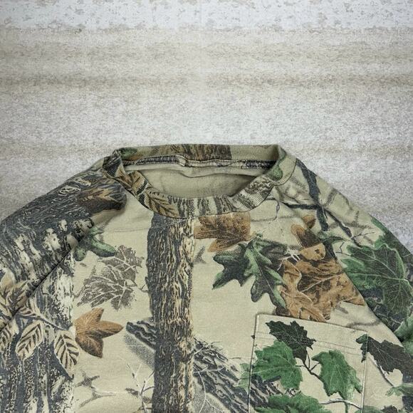 Vintage 90s Realtree Hunting Camo Shirt Mens XL Woodland Cotton Long Sleeve - Picture 3 of 3